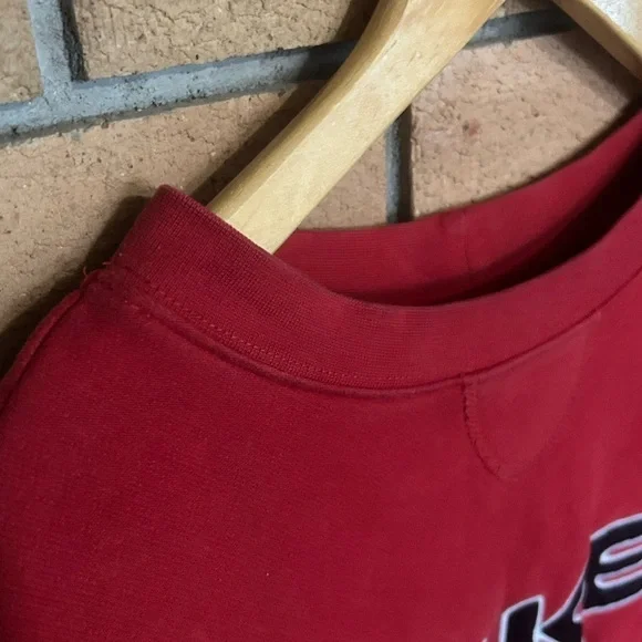 Vintage Nike Center Logo Swoosh Red Stitch Spell Out Sweatshirt Retro XXL